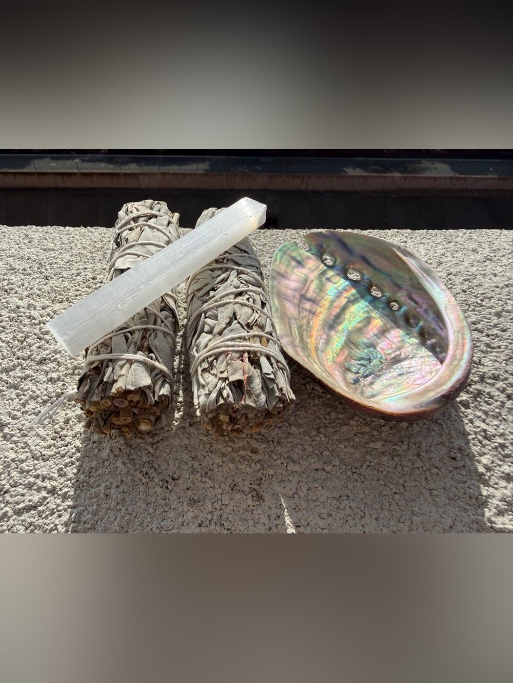 Spiritual Cleansing Kit: Abalone Shell, Selenite Wand & 2 White Sage Smudge Stic
